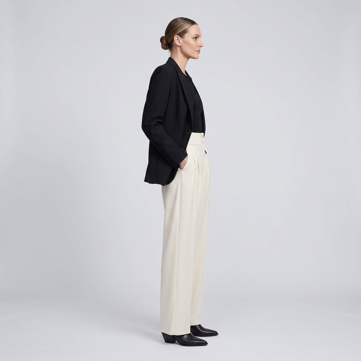 ANTONIO BERARDI High-Waisted Wide-Leg Trousers - view 4