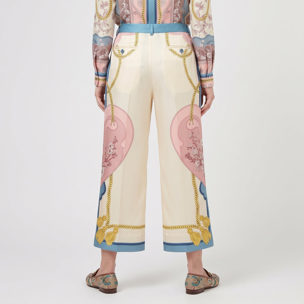 ETRO Printed Silk Wide-Leg Trousers - view 5