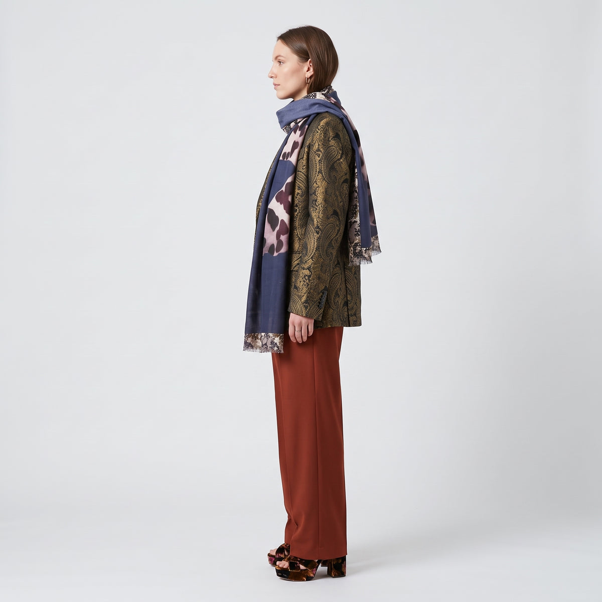 DRIES VAN NOTEN Floral Leopard Print Silk Scarf - view 3