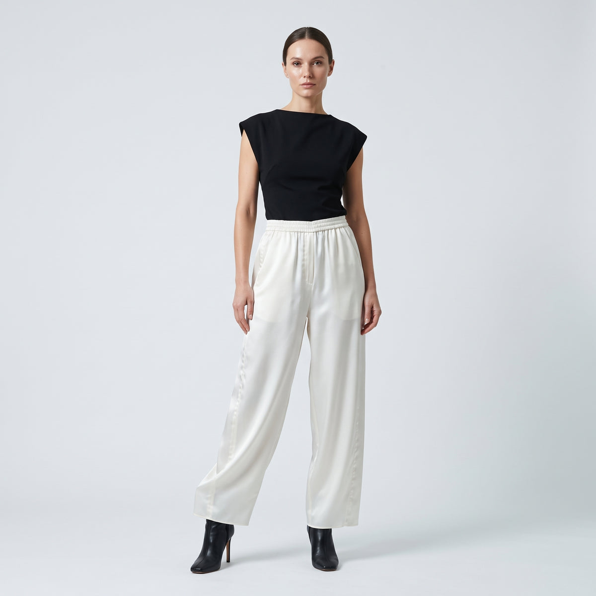 Elegant White Wide-Leg Trousers