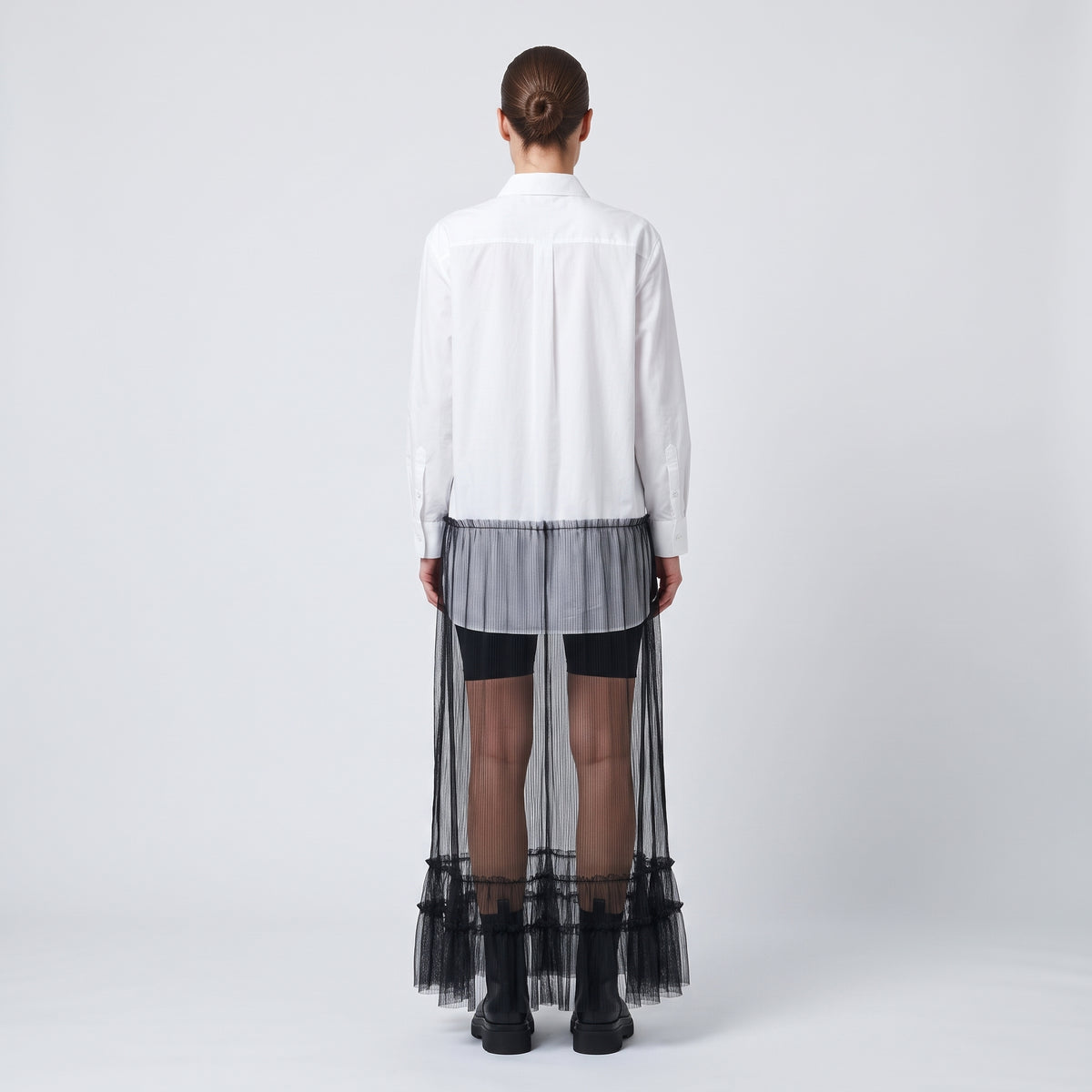 Hybrid Tulle Shirt Dress