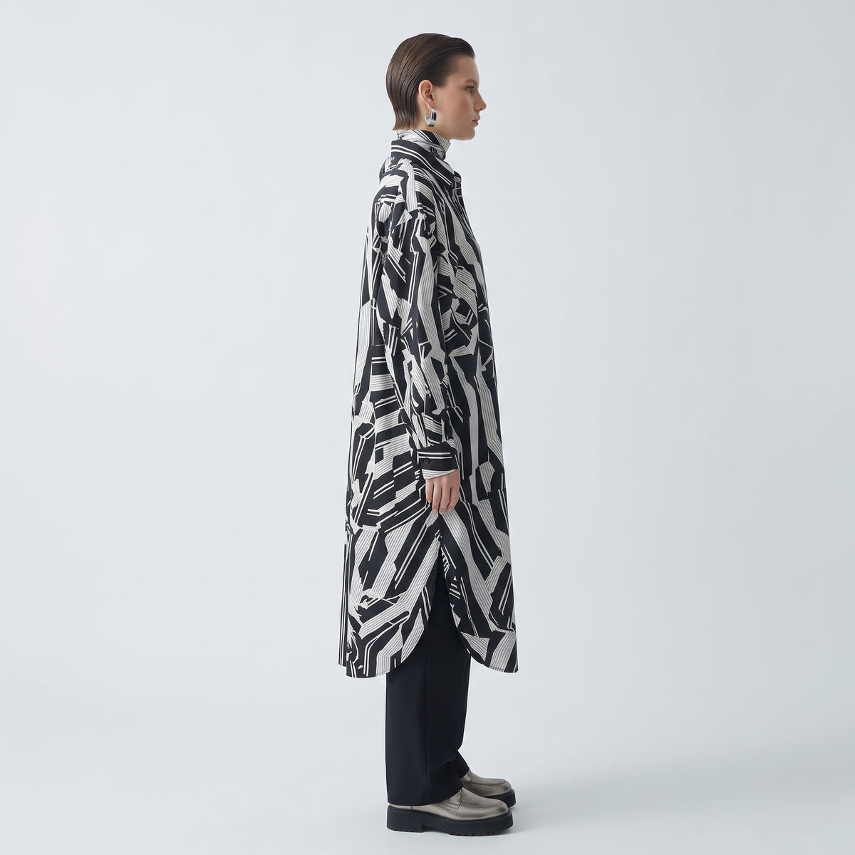 Abstract Graphic Shirt Dress