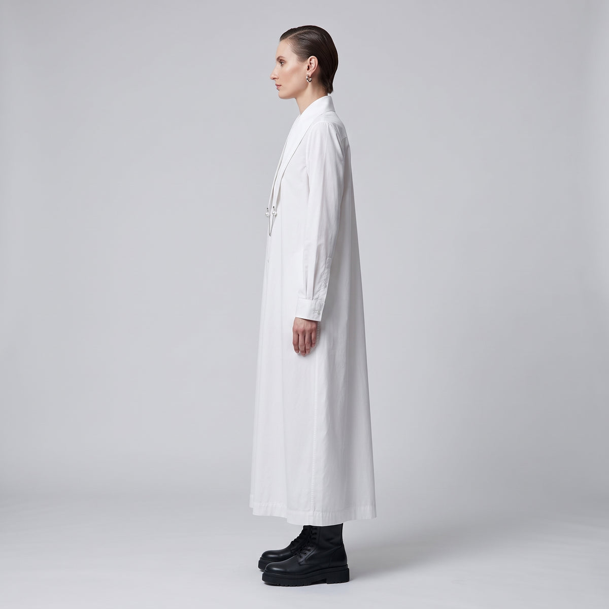 NOIR KEI NINOMIYA White Collar Chain Shirt Dress - view 4