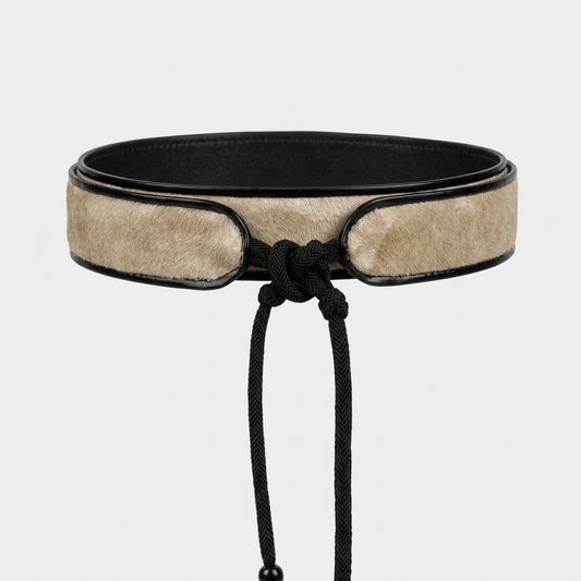DRIES VAN NOTEN Structured Calf Hair Tie Belt