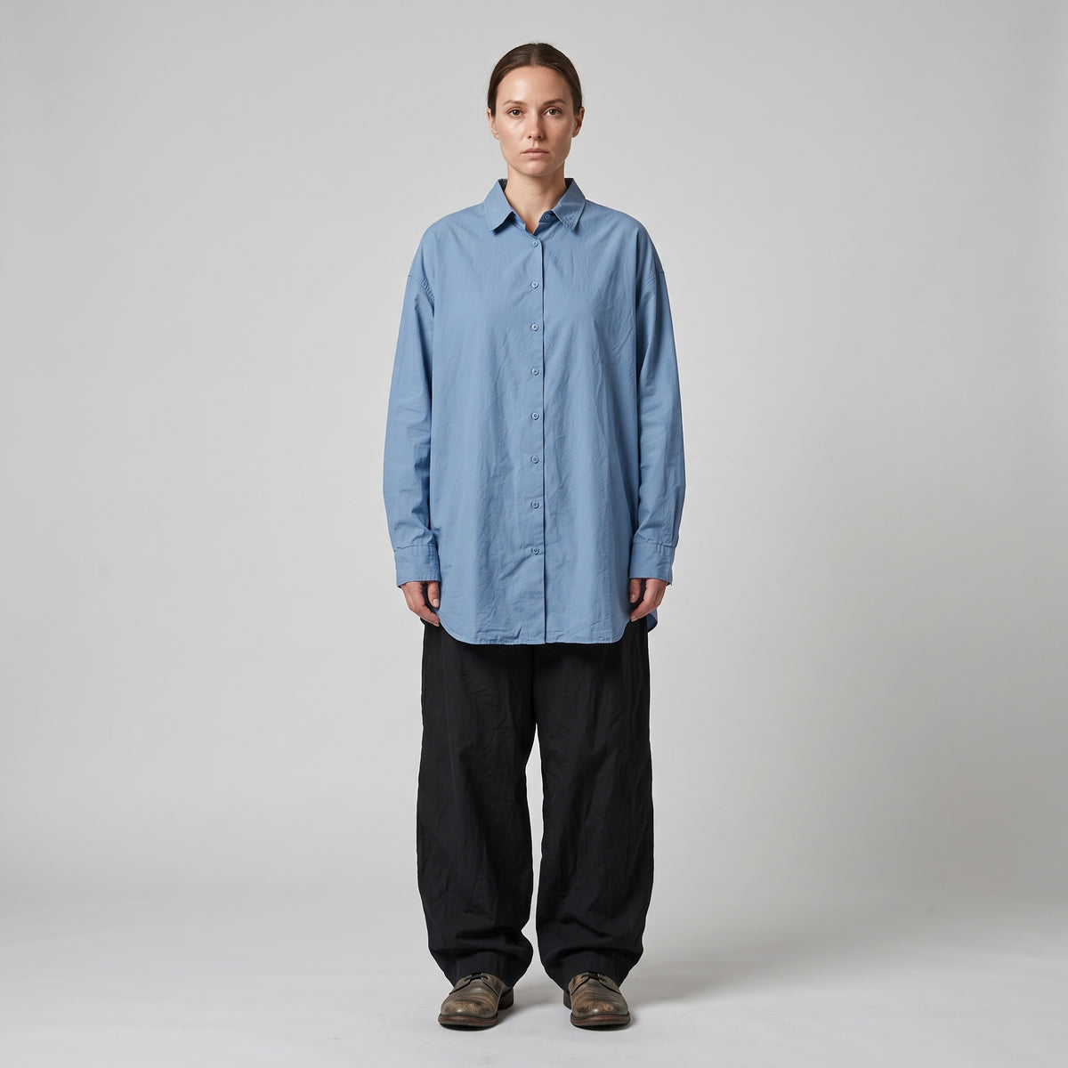 Oversized Blue Cotton Shirt