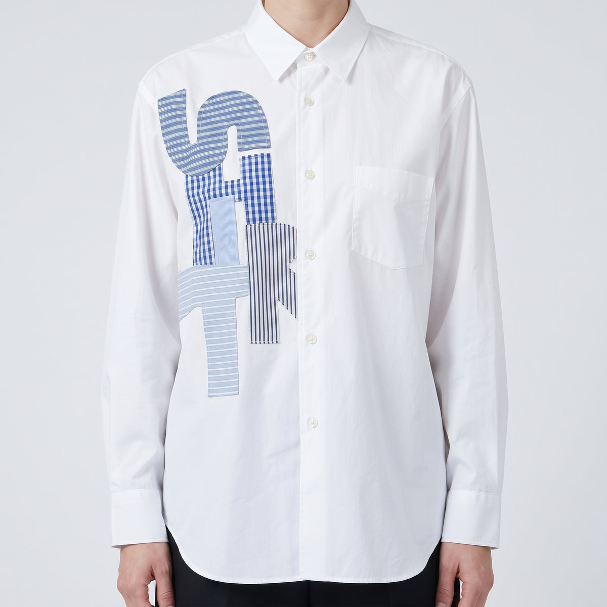 Graphic Patchwork Poplin Shirt