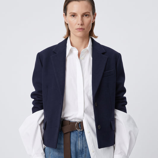 Paneled Wide Leg Denim Jeans