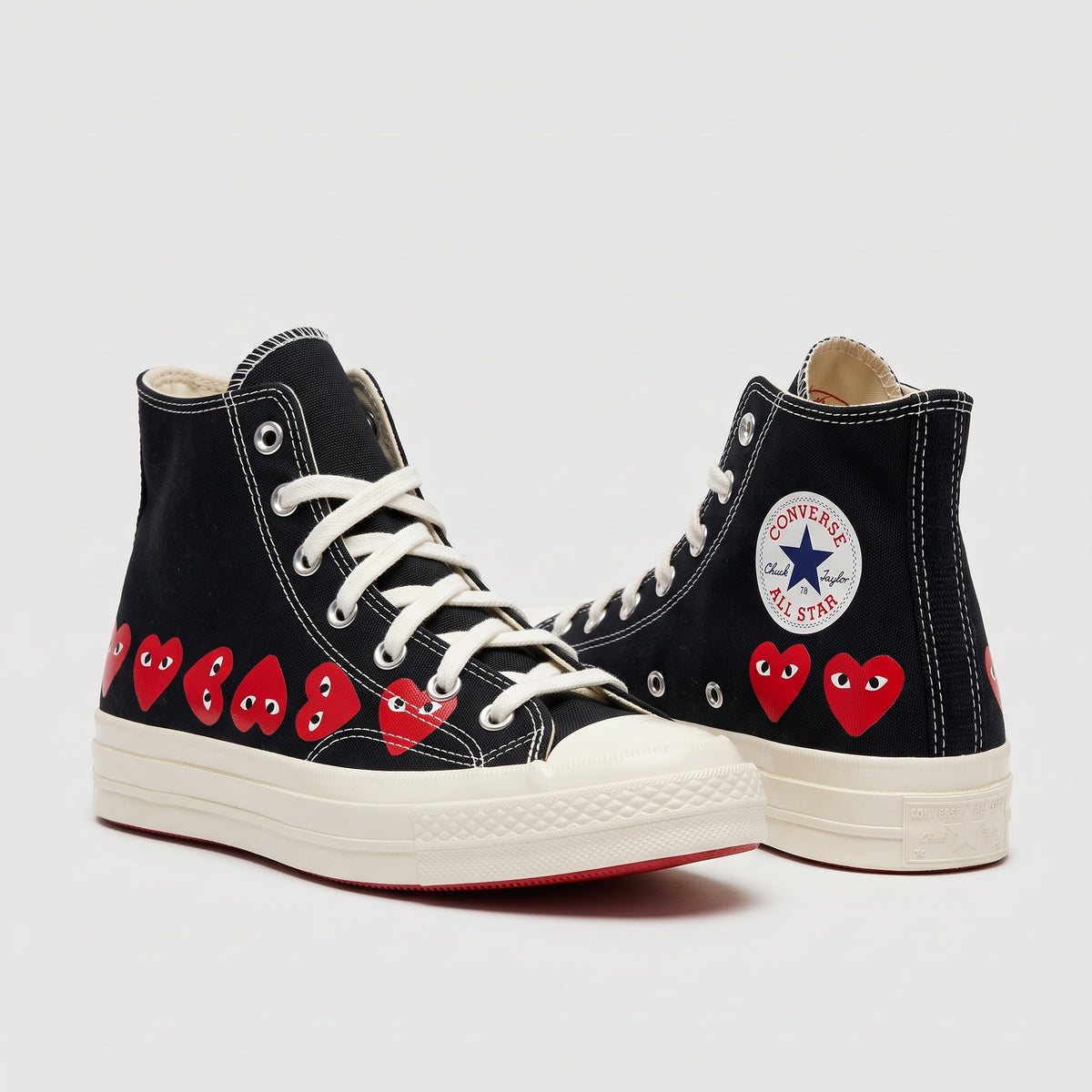 High Top Heart Print Sneakers