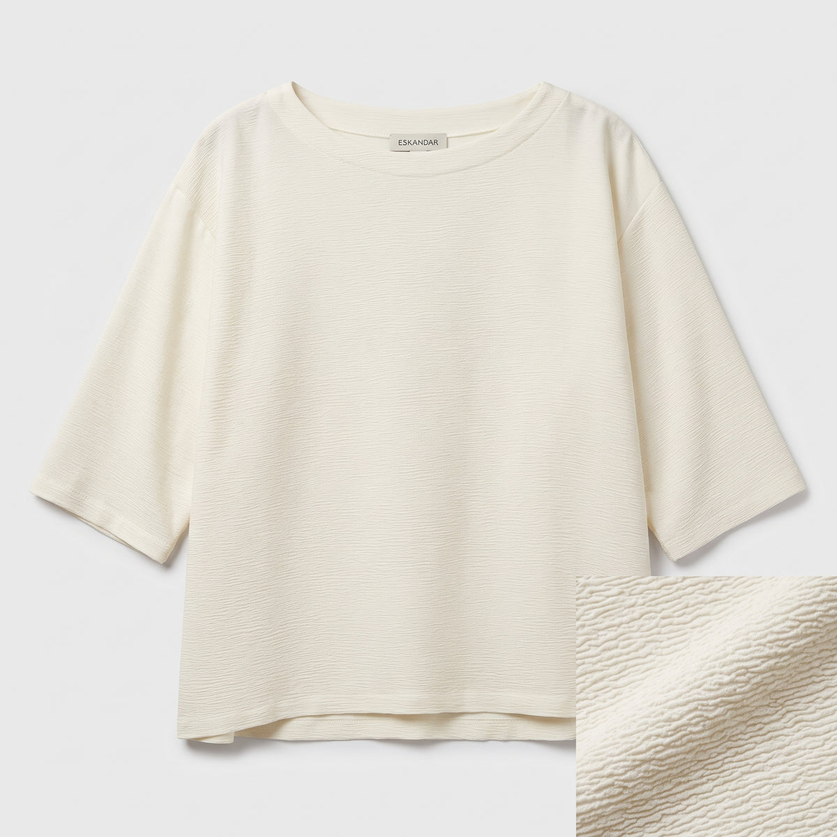 Textured Boatneck Boxy Top