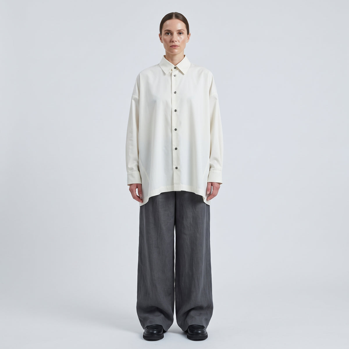 Oversized Ivory Button Down Shirt