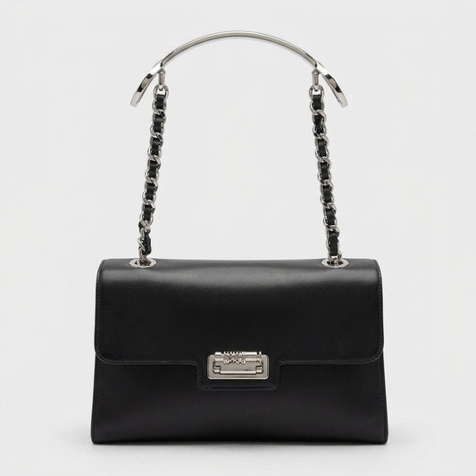 MOSCHINO Elegant Black Leather Handbag