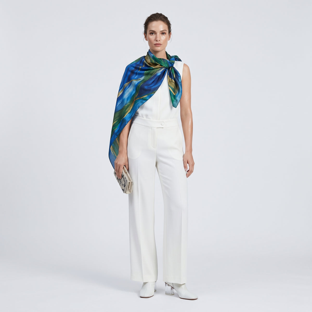 LANVIN Ivory Wide Leg Tailored Trousers - view 3