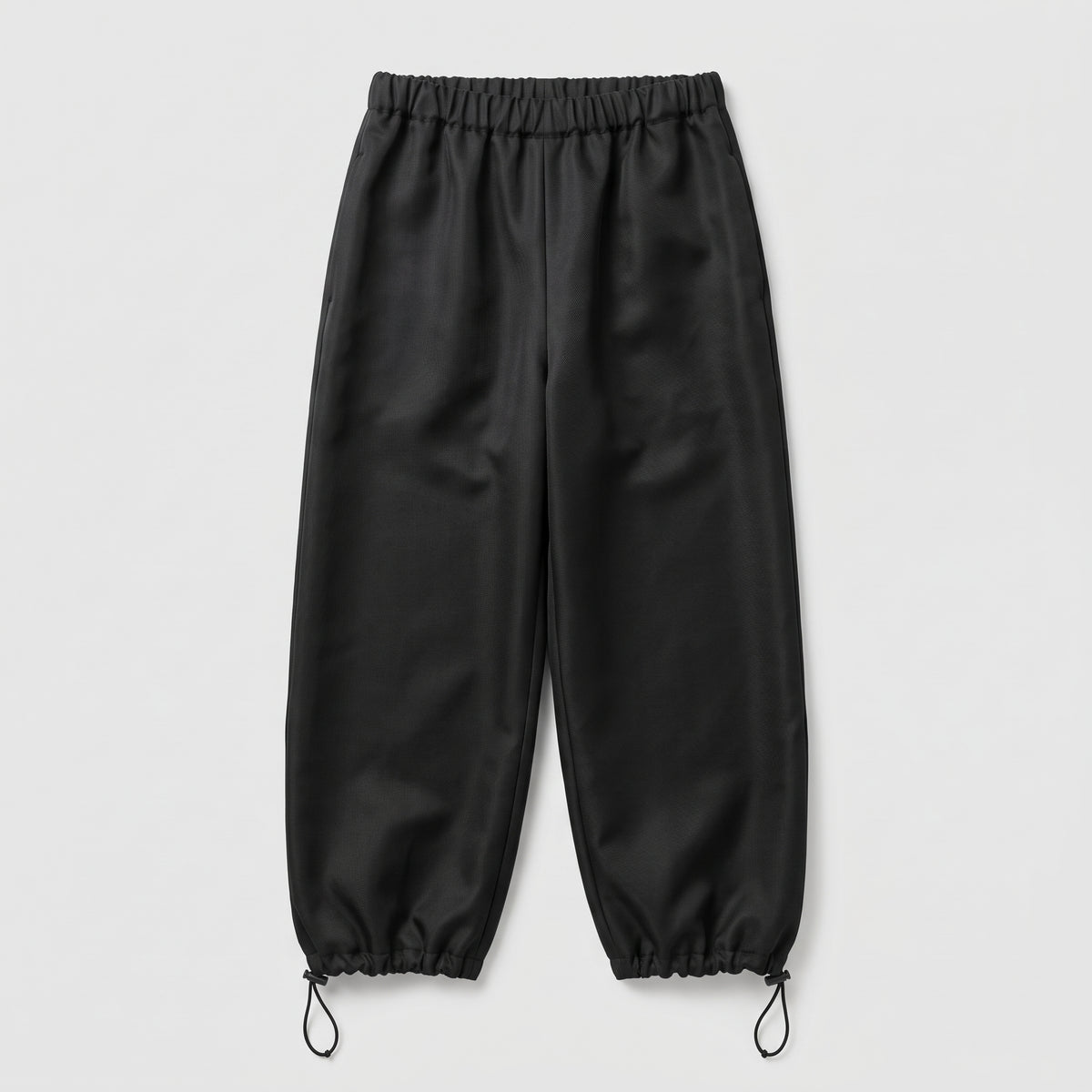 Black Adjustable Hem Wide Trousers