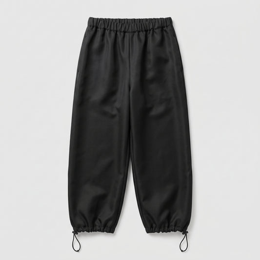 Black Adjustable Hem Wide Trousers