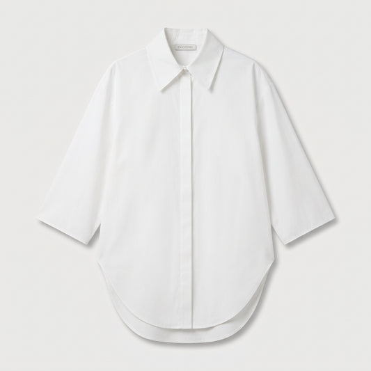 CALCATERRA Oversized White Cotton Shirt