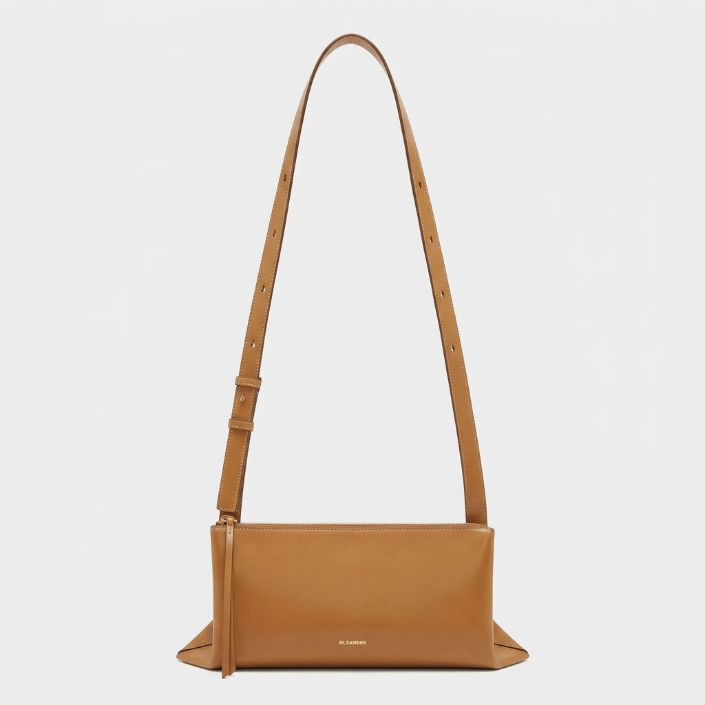 Minimalist Leather Shoulder Clutch Bag