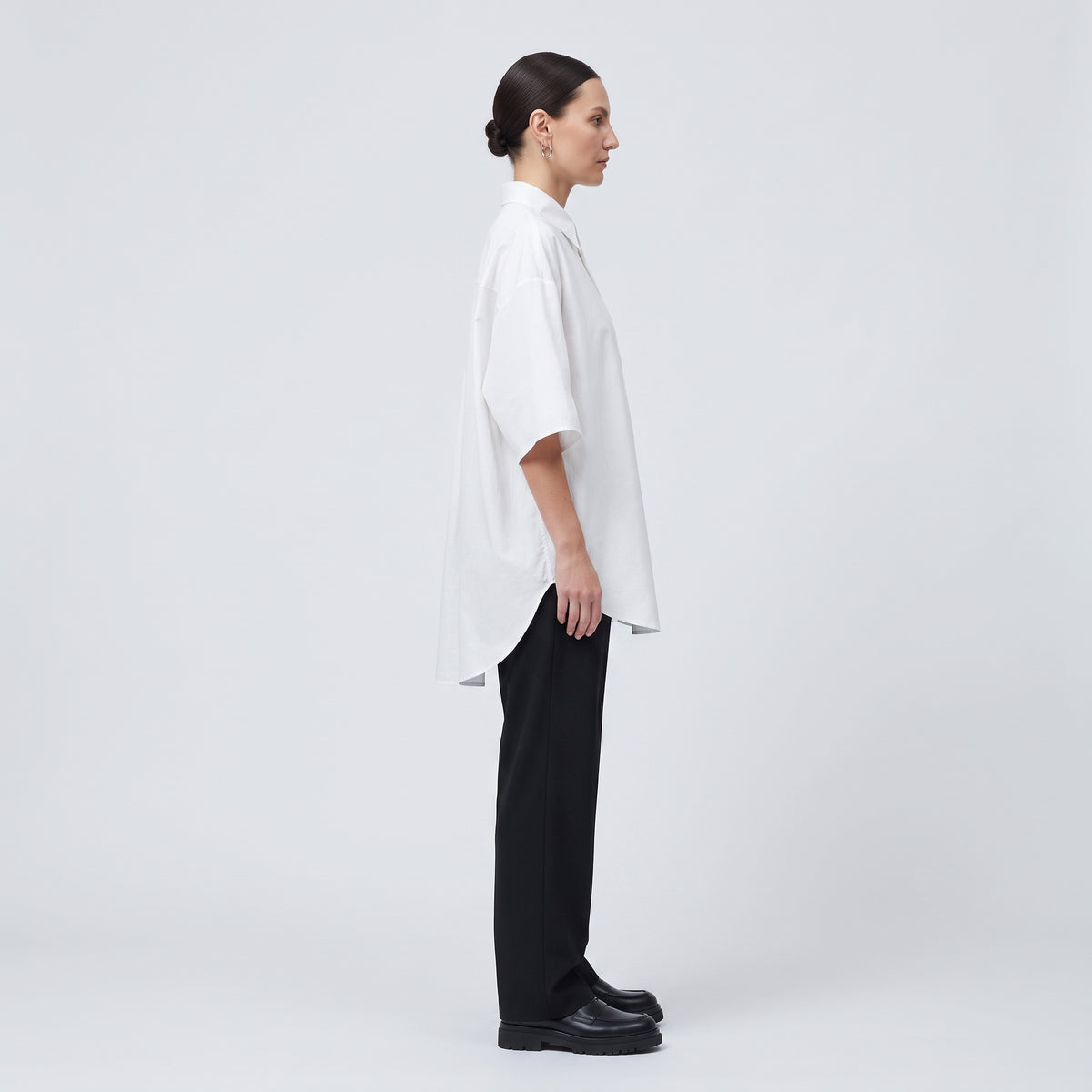 CALCATERRA Oversized Short Sleeve Cotton Shirt - view 4