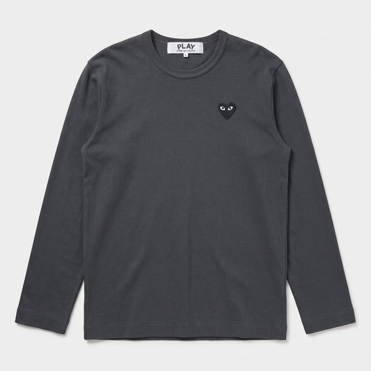 PLAY COMME DES GARCONS Grey Heart Long Sleeve Tee