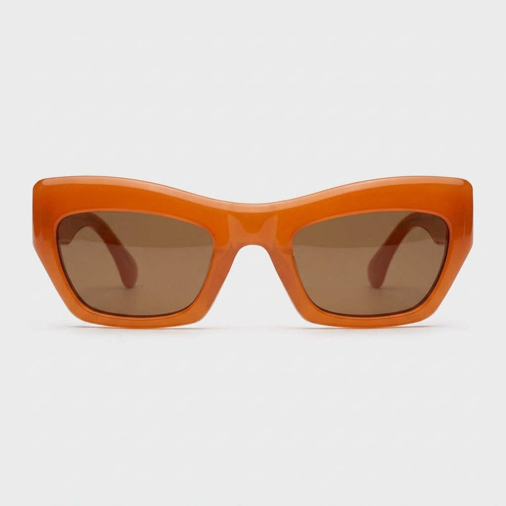 Chunky Orange Rectangle Sunglasses