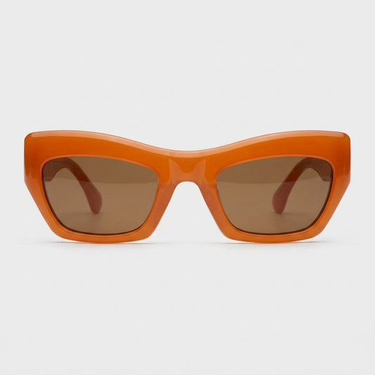 PORT Chunky Orange Rectangle Sunglasses