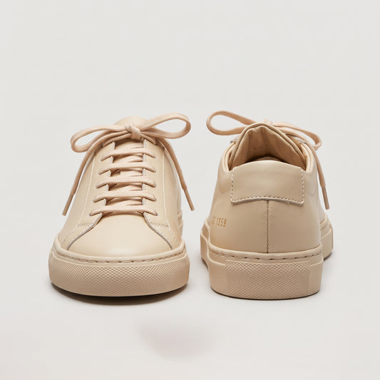 Minimalist Nude Leather Sneakers