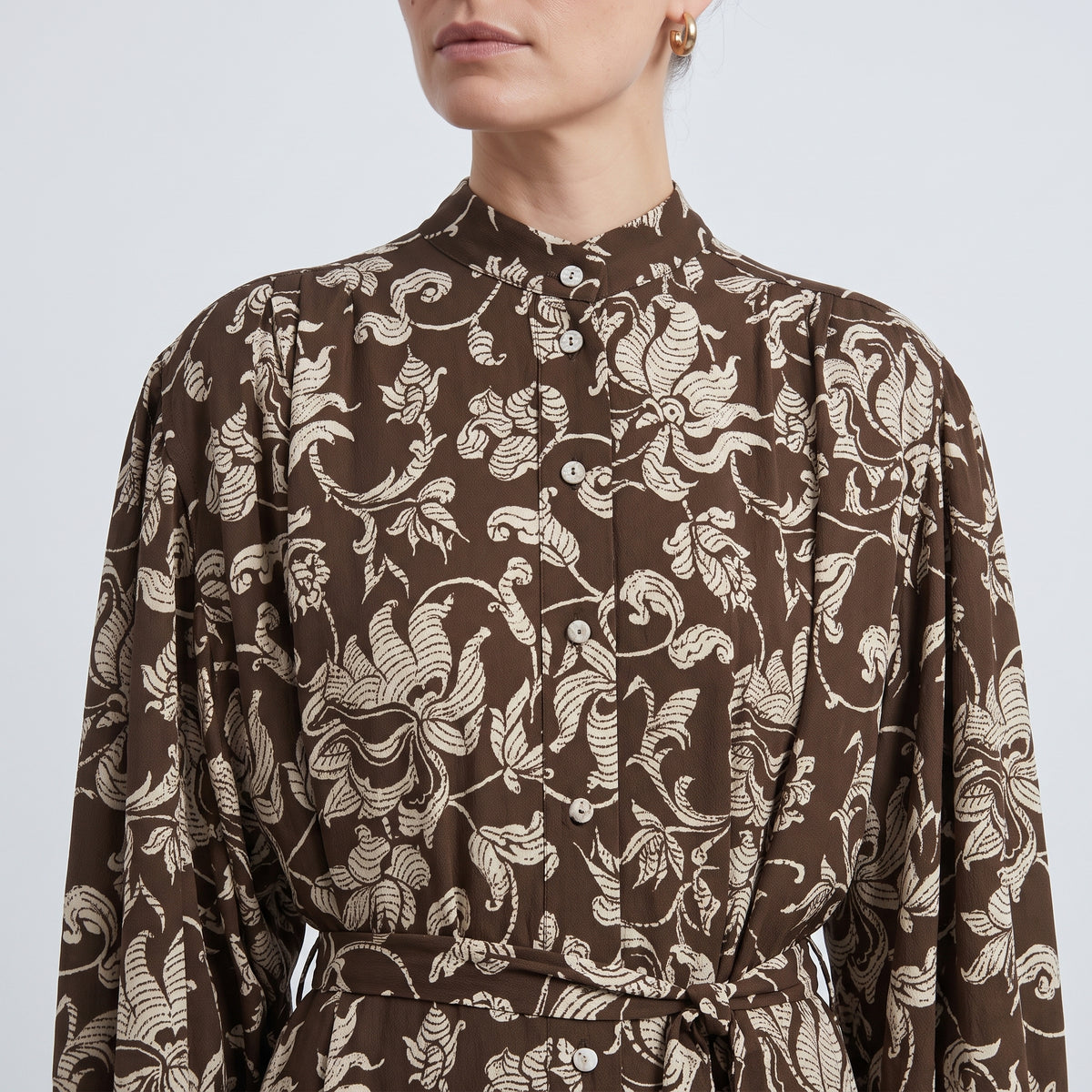 French Lily Printed Shirt Dress