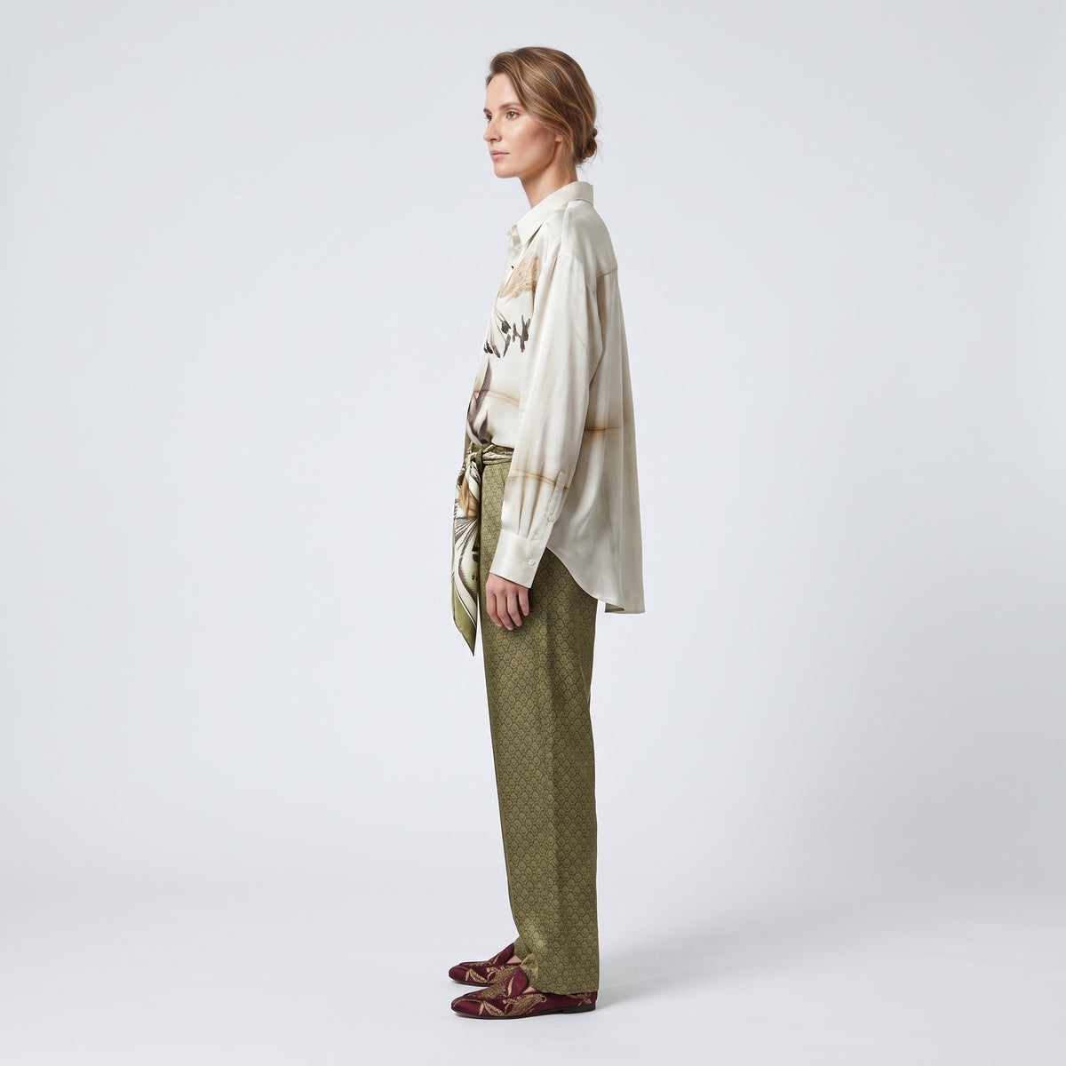 PIERRE LOUIS MASCIA Natural Floral Print Silk Shirt - view 4