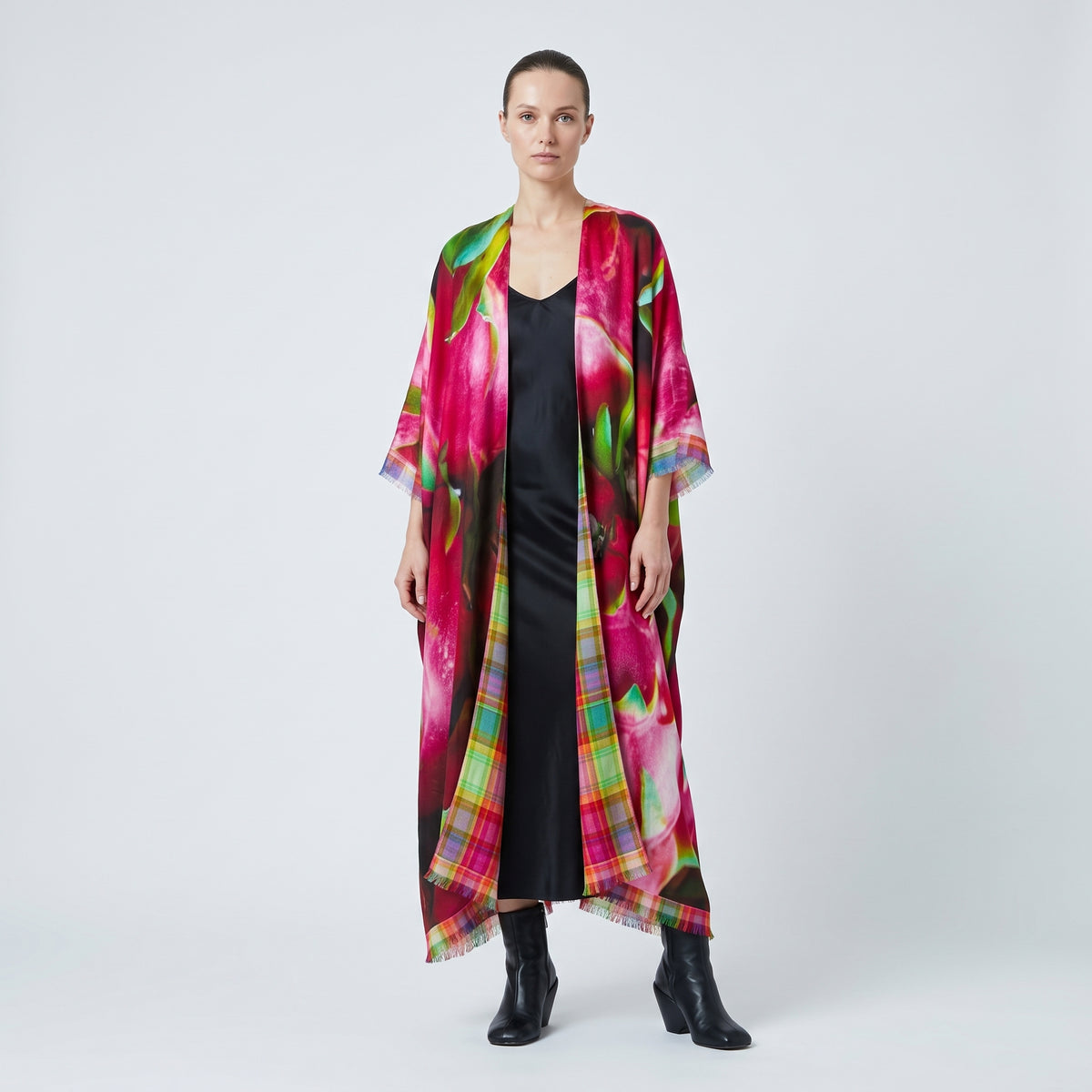 MAISON PASSAGE Vibrant Dragon Fruit Printed Kimono - view 3