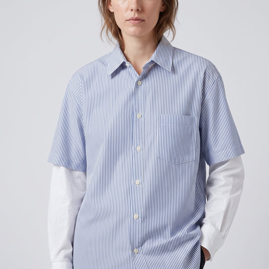CDG SHIRT Layered Striped Button-Down Shirt - view 2