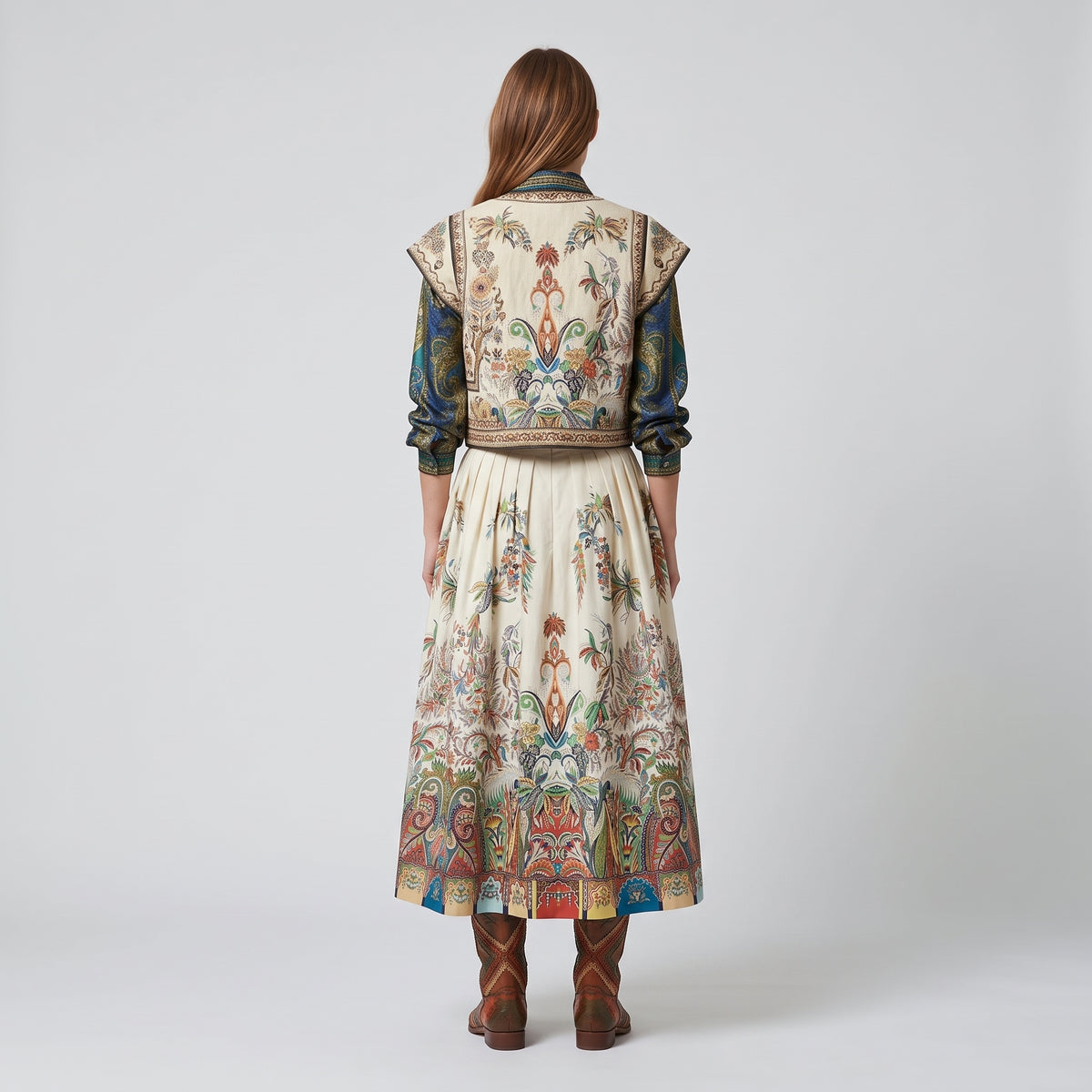 ETRO Floral Paisley Pleated Midi Skirt - view 5