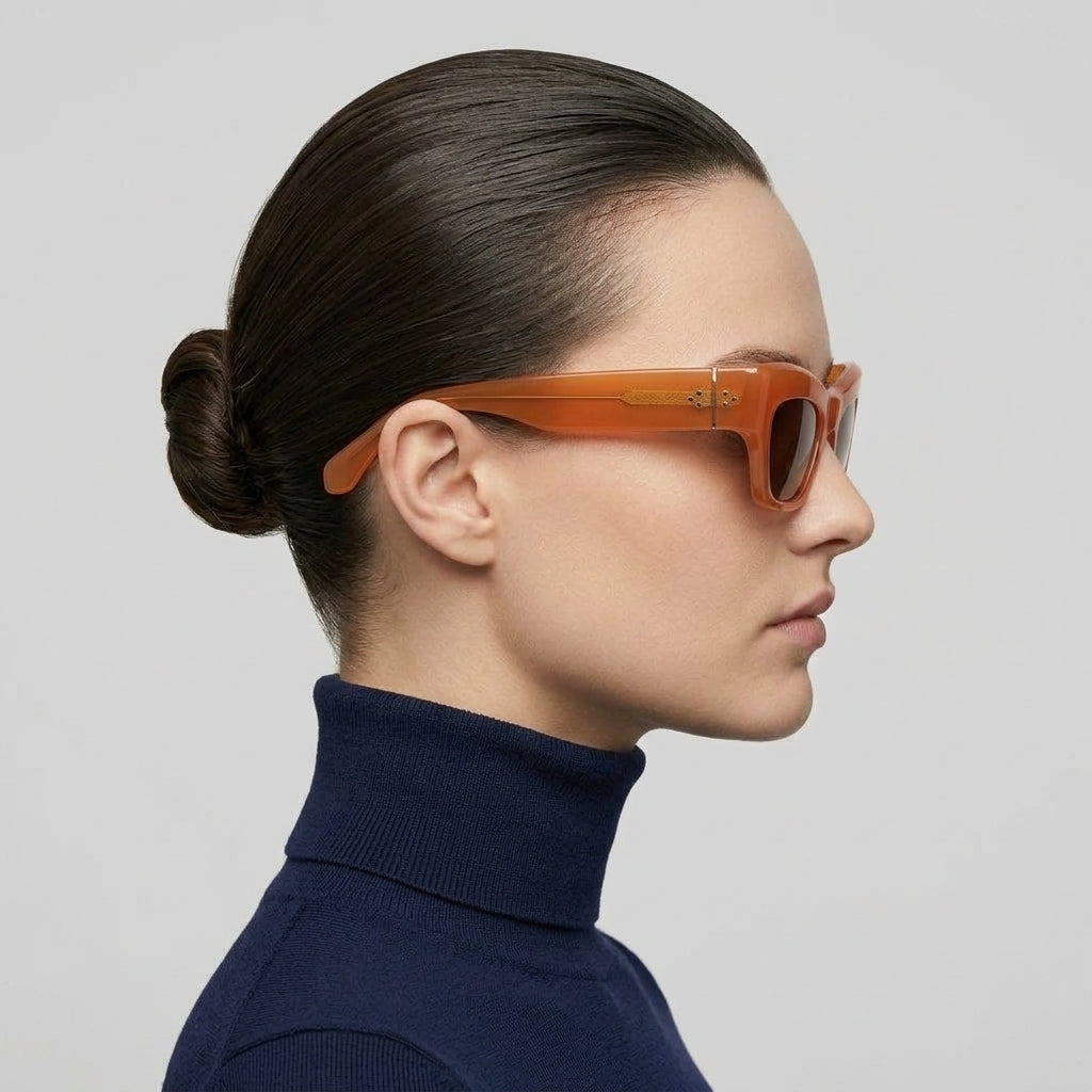 Chunky Orange Rectangle Sunglasses