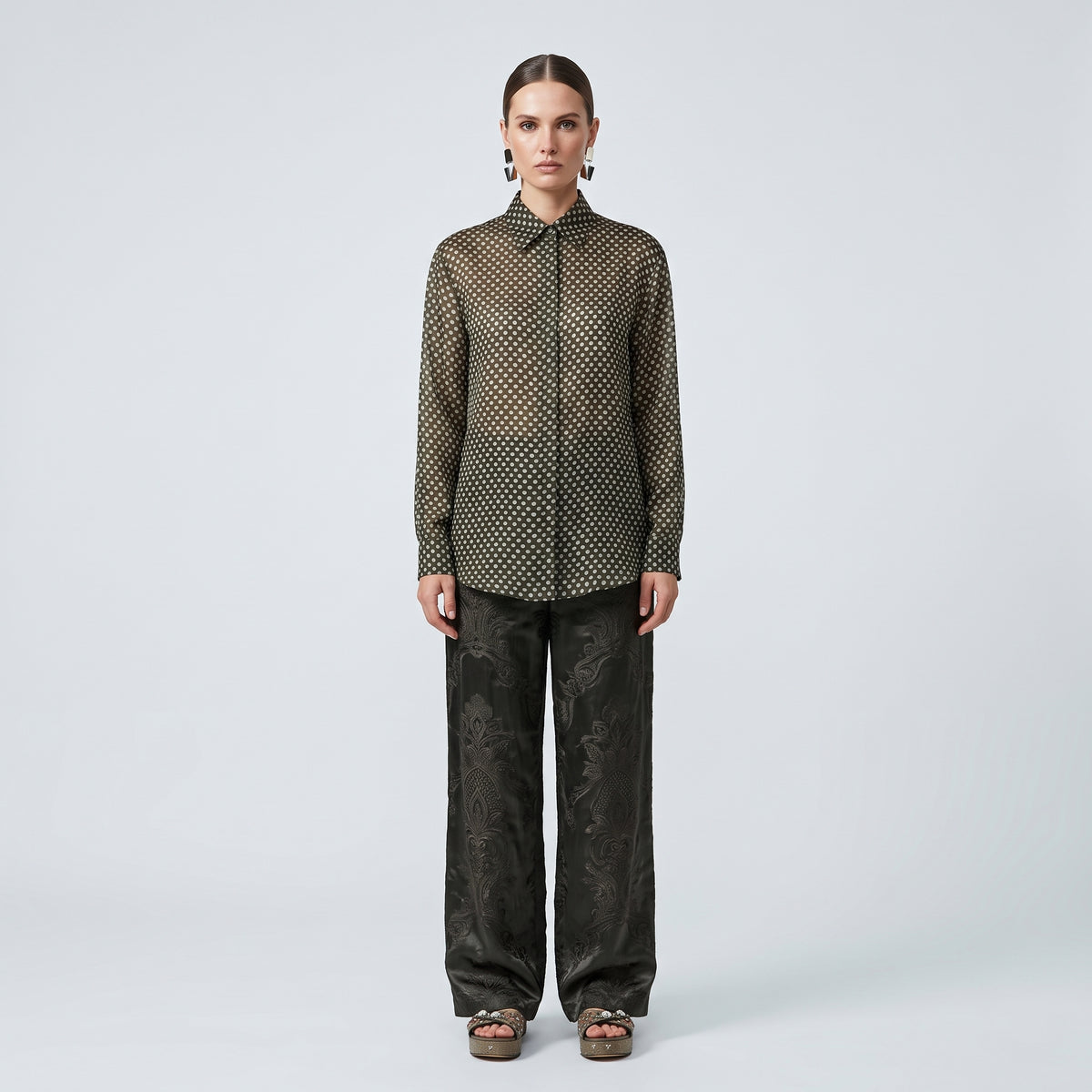 DRIES VAN NOTEN Sheer Polka Dot Clavel Shirt - view 3
