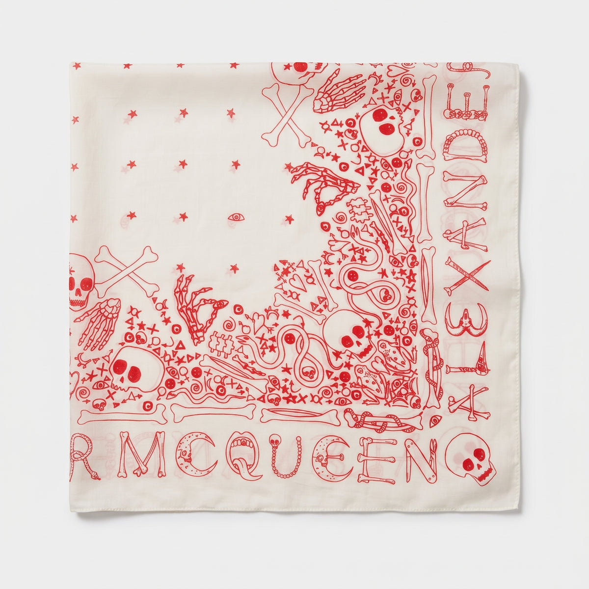 ALEXANDER MCQUEEN Skull Motif Printed Silk Scarf
