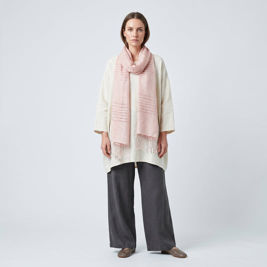 Lightweight Fringed Linen Scarf