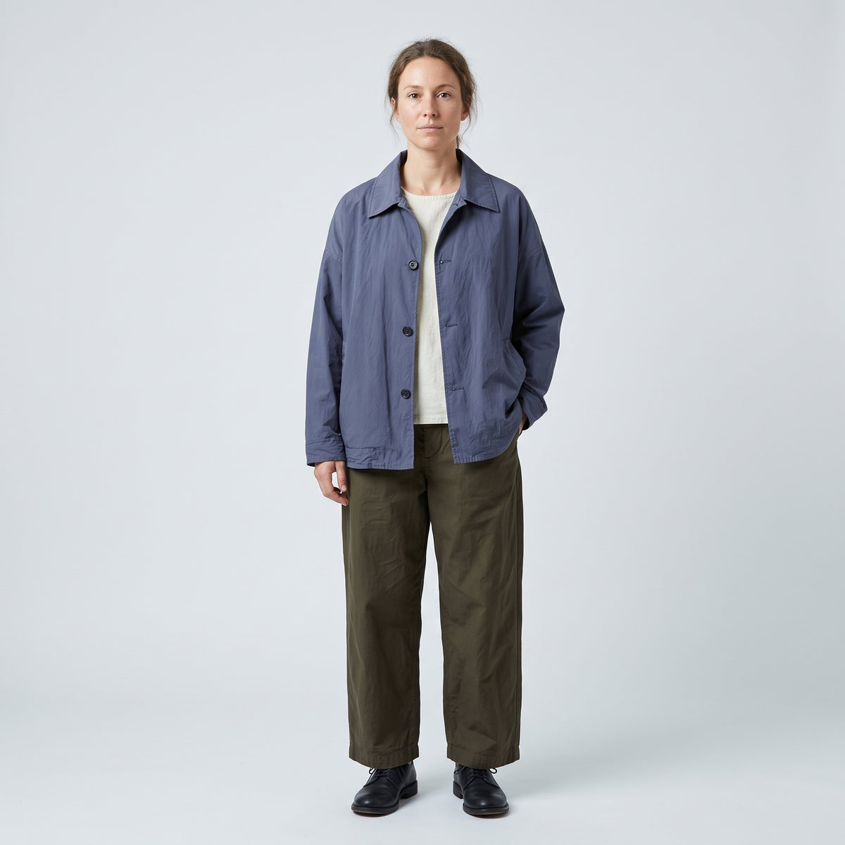 CASEY CASEY Washed Blue Buttoned Jacket - view 3
