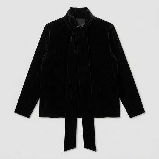 NATAN Velvet Tie-Neck Blouse