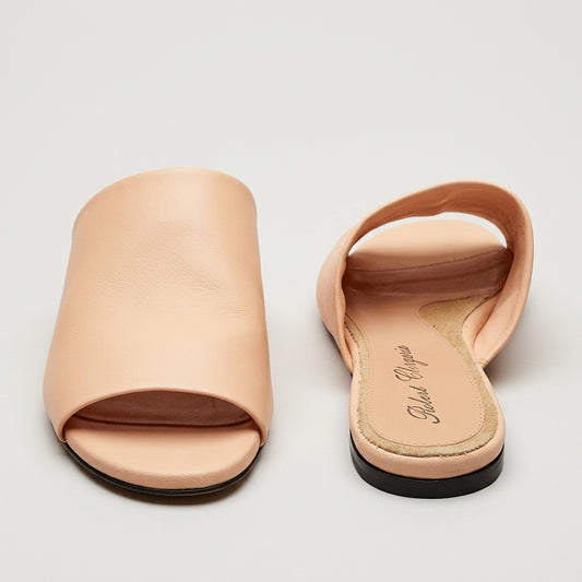 Light Pink Leather Slide Sandals