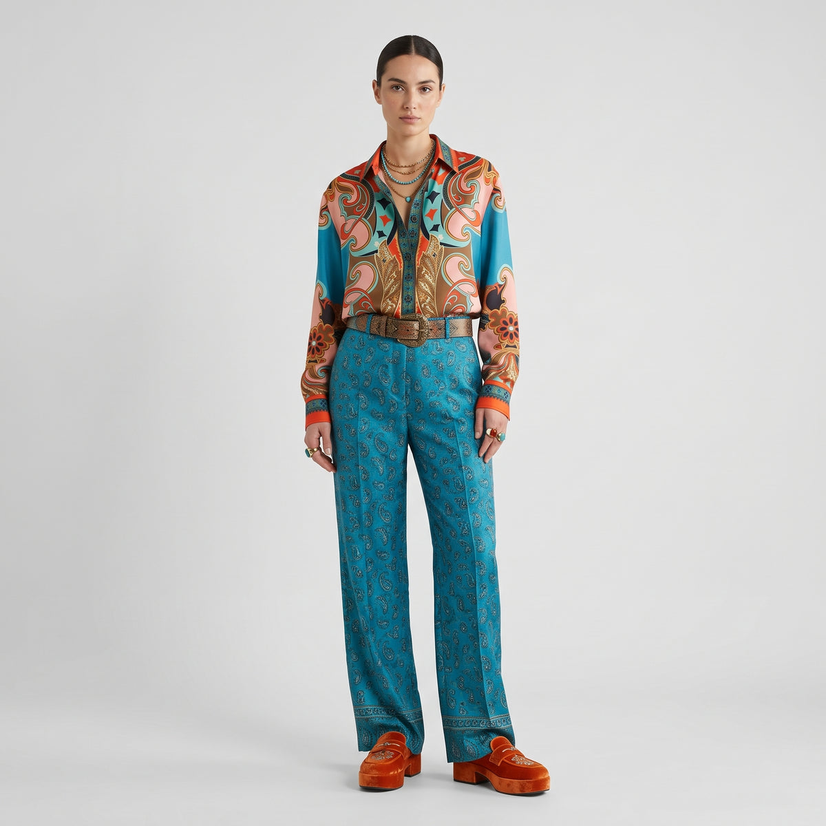 ETRO Vibrant Paisley Print Silk Shirt - view 4