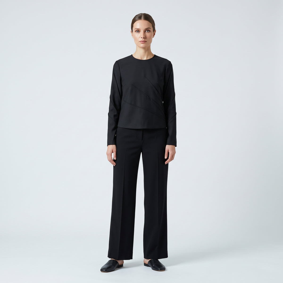 ALBERTA FERRETTI Elegant Pleated Black Top - view 3