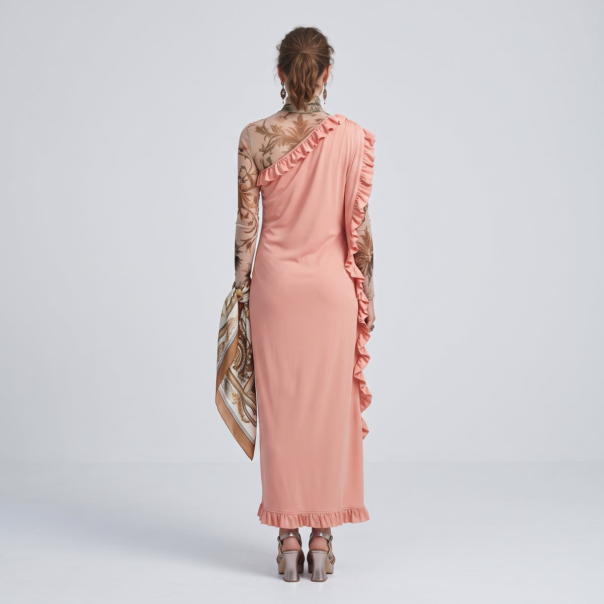DRIES VAN NOTEN One-Shoulder Ruffled Midi Dress - view 5
