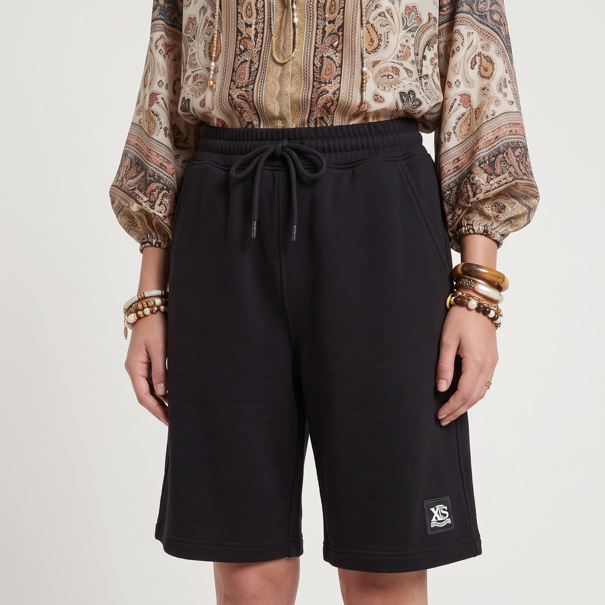 Black Drawstring Sweat Shorts