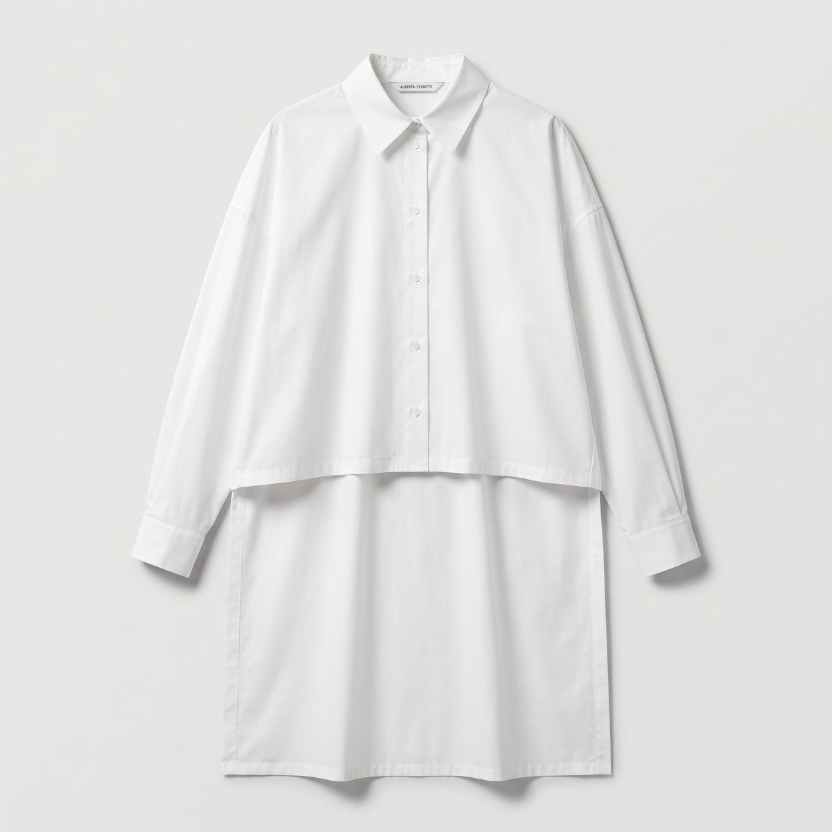 ALBERTA FERRETTI Layered White Cotton Shirt