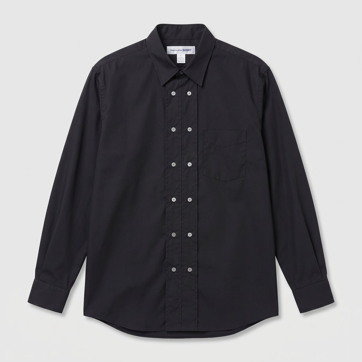 CDG SHIRT Double Button Placket Black Shirt