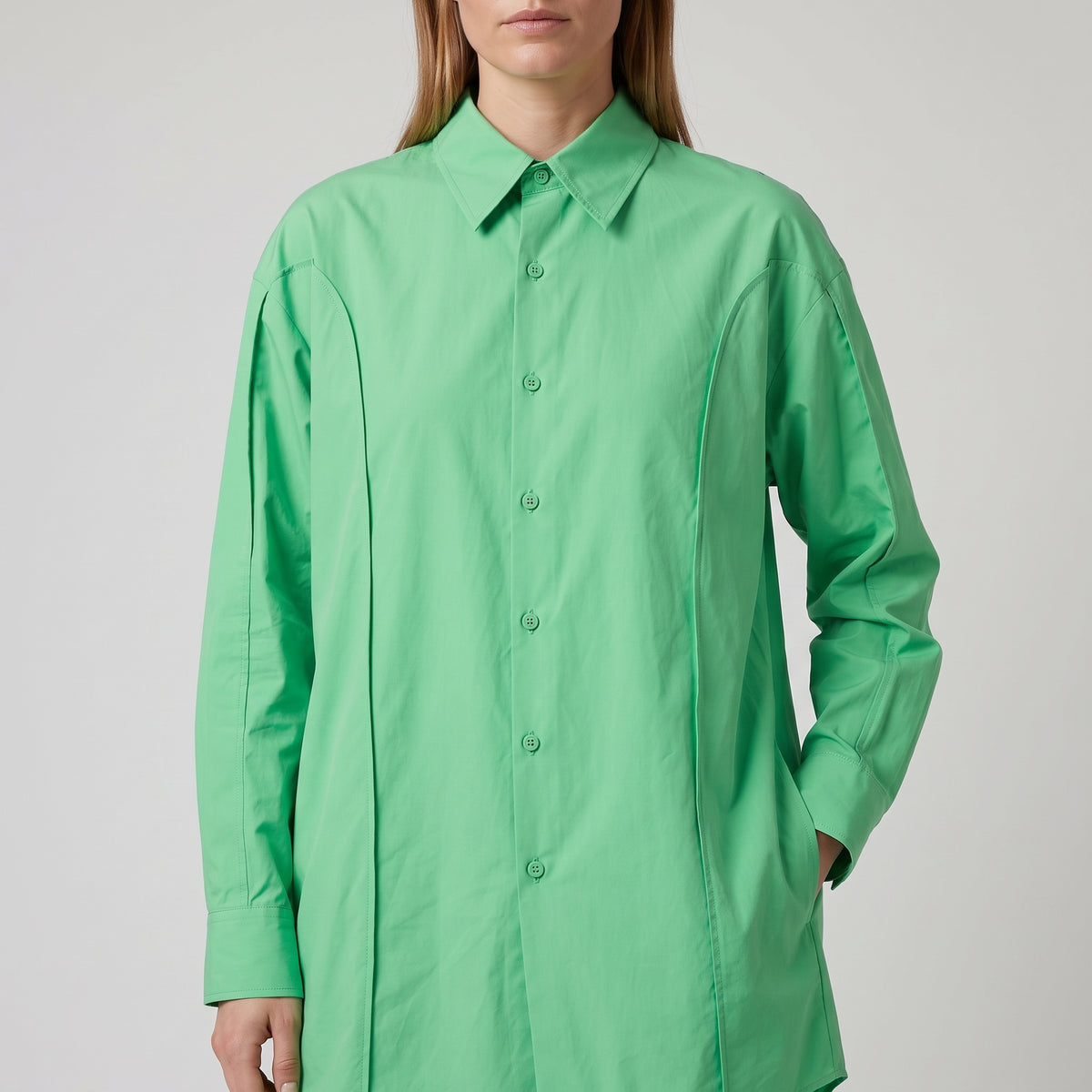 AKNVAS Green Paneled Button-Down Shirt - view 2