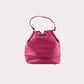 Logo-Detailed Leather Bucket Bag