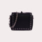 Structured Handbag with Metallic Details