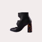 Leopard Heel Leather Boots