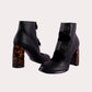Leopard Heel Leather Boots